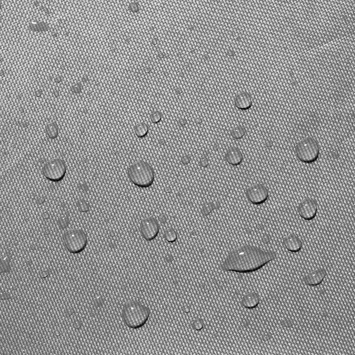 Water beads on grey waterproof 600D polyester sailboat boom cover fabric