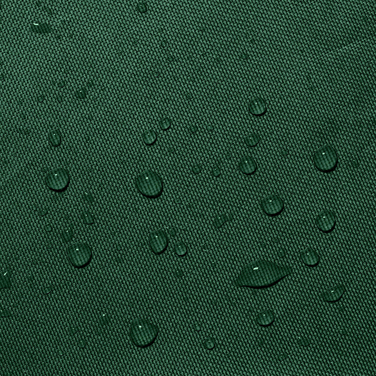Water beads on green waterproof 600D polyester sailboat boom cover fabric