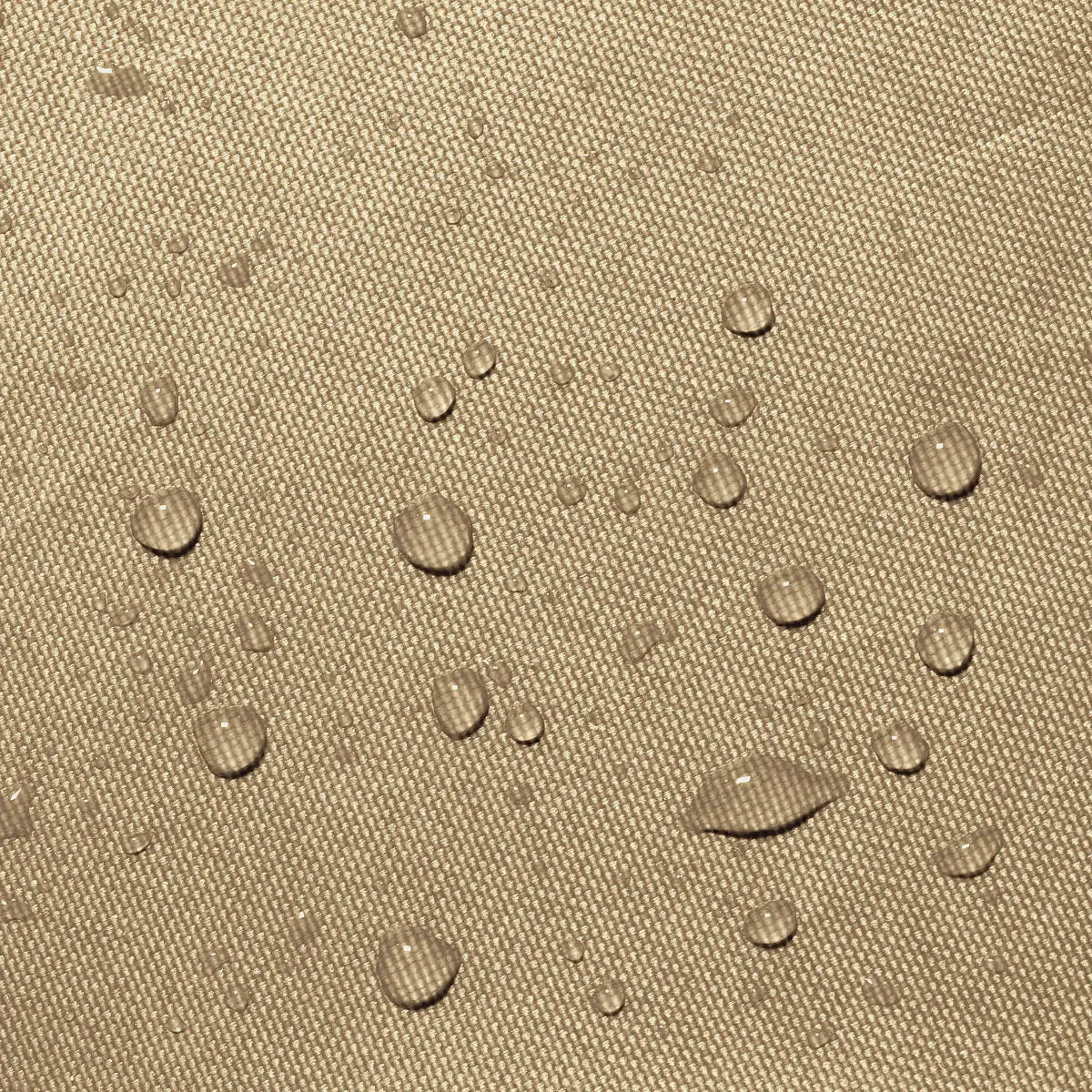 Water beads on beige waterproof 600D polyester sailboat boom cover fabric