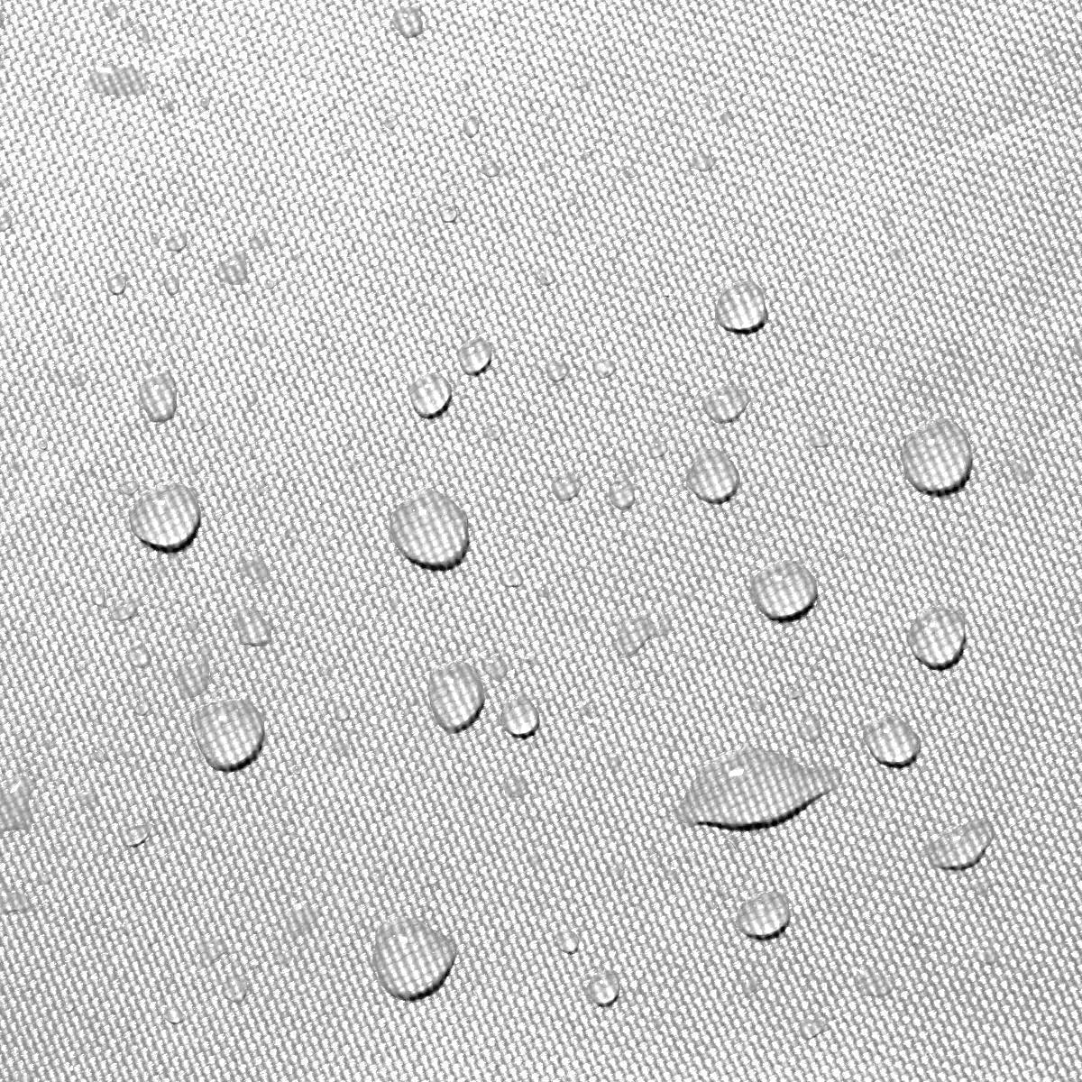 Water beads on white waterproof 600D polyester sailboat boom cover fabric