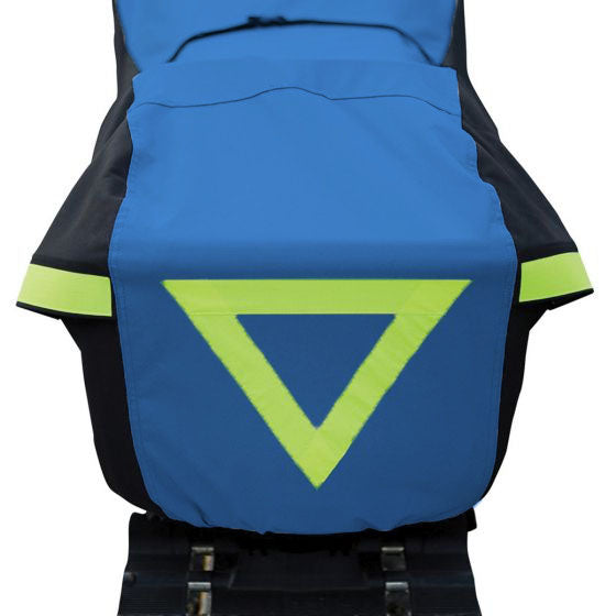 Reflective rear safety markings that increase visibility at night, reducing risk of collisions during transport or storage.