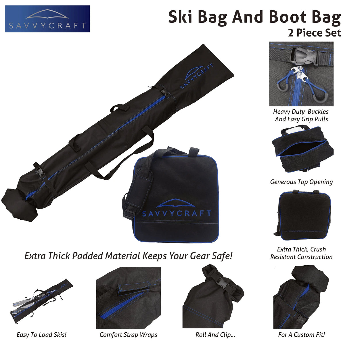SavvyCraft® Padded Ski bag and Boot Bag Combo SAVVYCRAFT