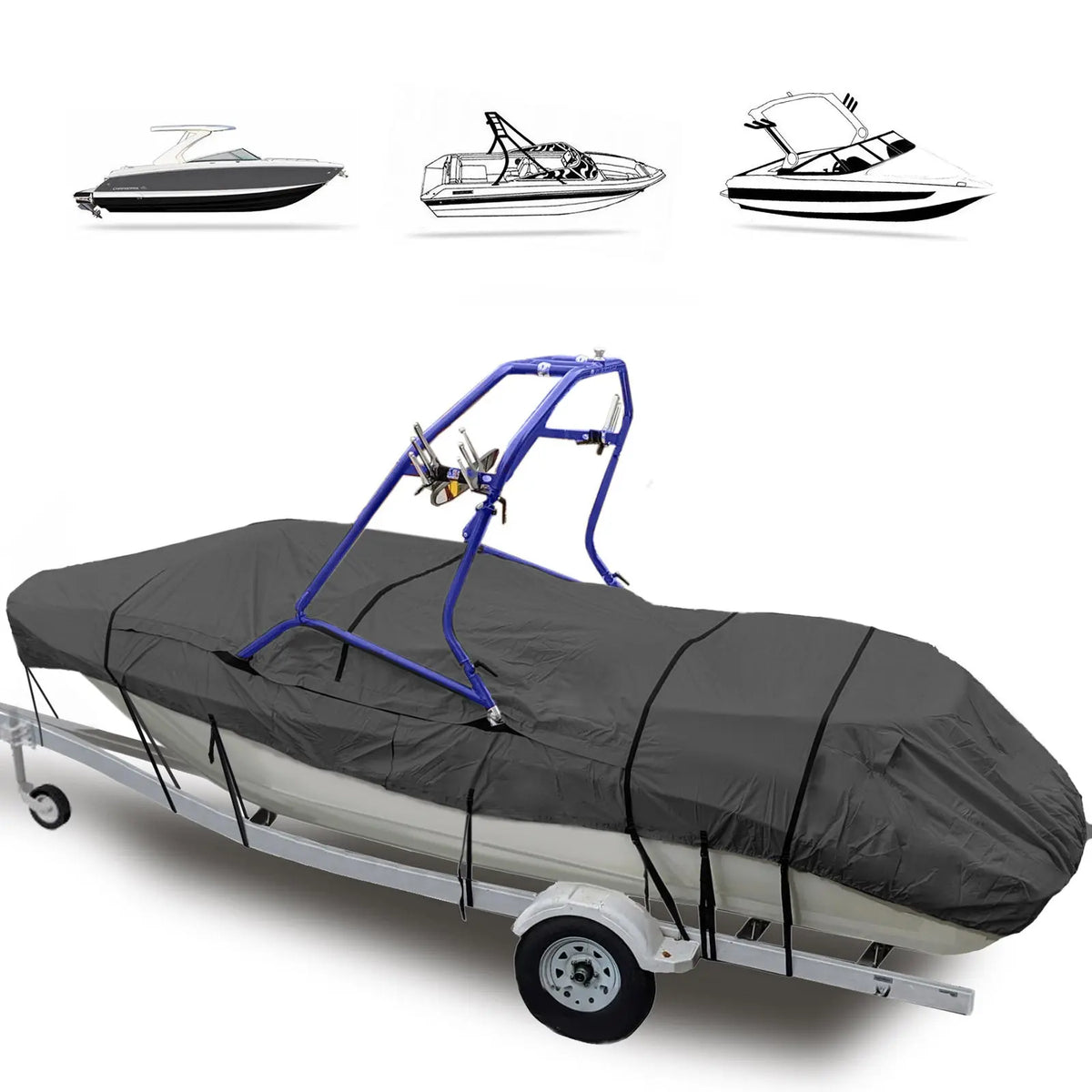 Savvycraft 900D Ski & Wakeboard Tower Boat Covers Fits V-Hull Runabout with Ski/Wakeboard Towers SAVVYCRAFT