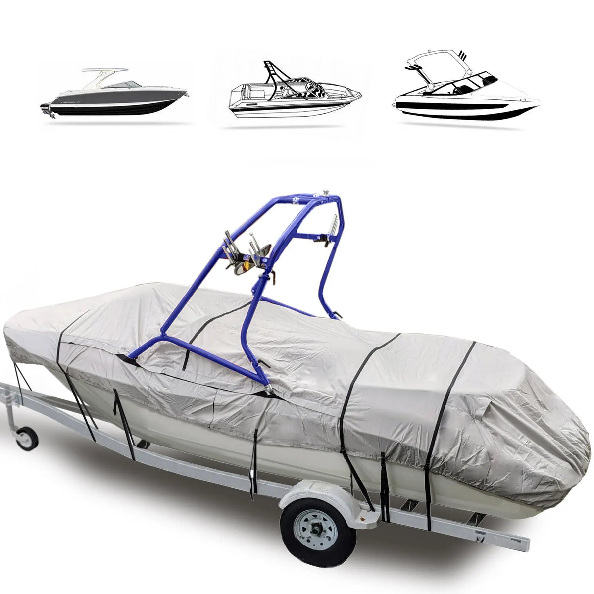 Savvycraft 900D Ski & Wakeboard Tower Boat Covers Fits V-Hull Runabout with Ski/Wakeboard Towers SAVVYCRAFT