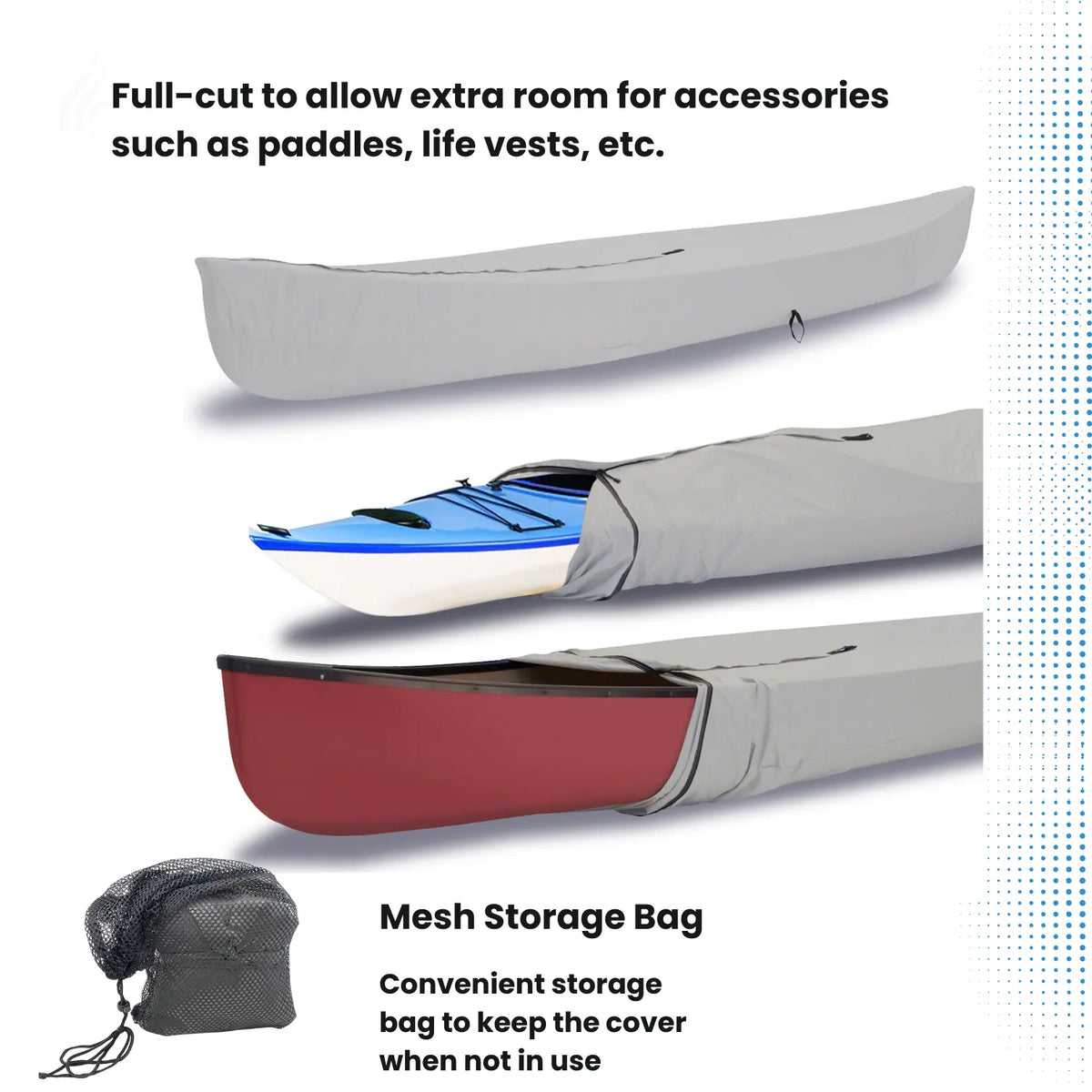Heavy-Duty 600D Waterproof Marine Grade Polyester Kayak Cover SAVVYCRAFT