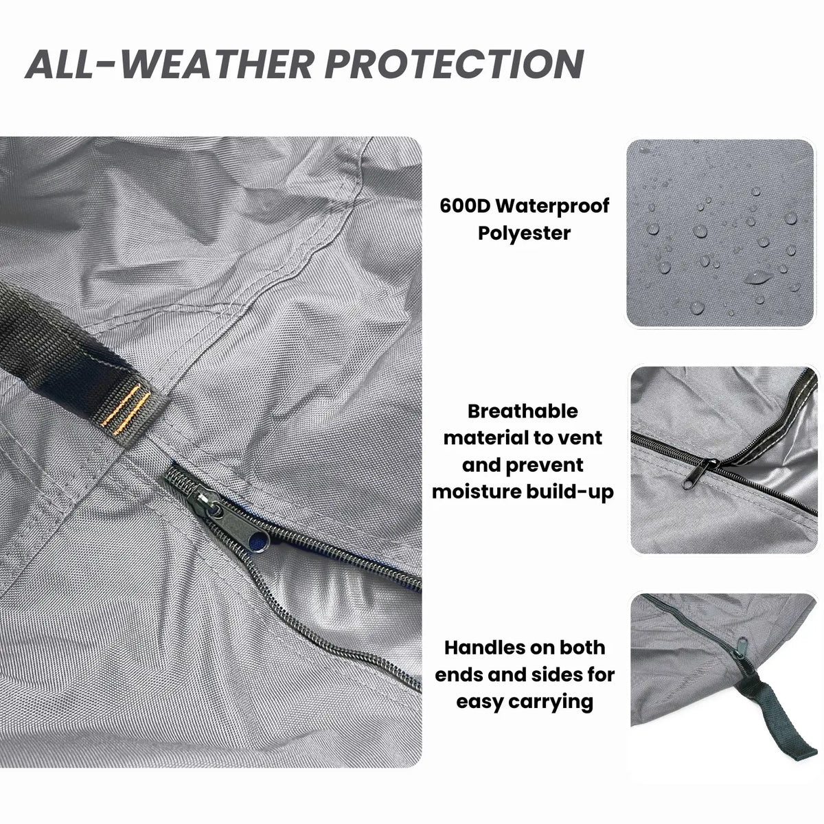 Heavy-Duty 600D Waterproof Marine Grade Polyester Kayak Cover SAVVYCRAFT