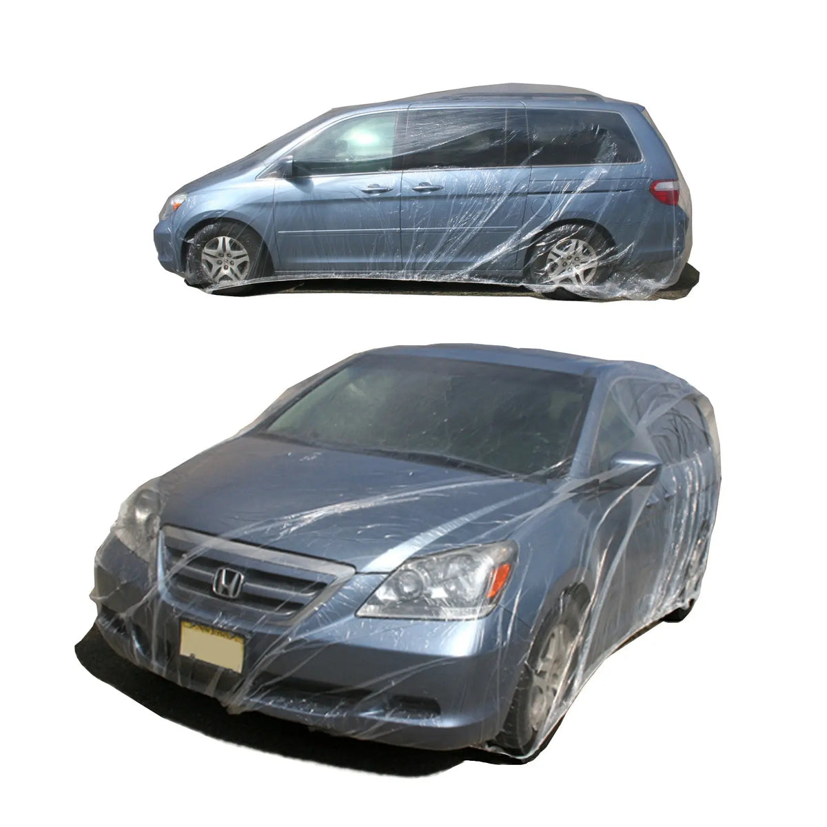 SAVVYCRAFT Universal Plastic Disposable Auto Vehicle Car Cover ( 5 Pieces) Sedan, SUV, Van, Truck Protection. SAVVYCRAFT