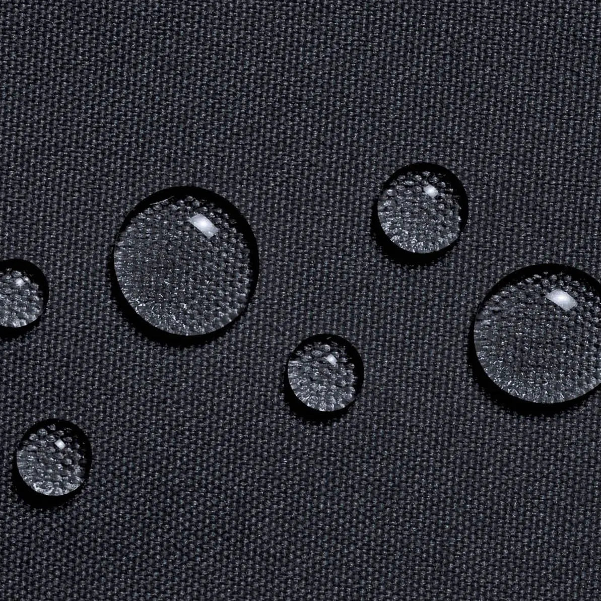 Close up of high-density, heavy duty, durable polyester with waterproof coating and fade and tear resistance.