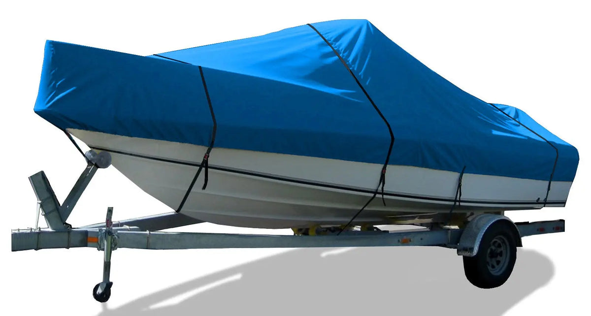 SavvyCraft® Trailerable Center Console Boat Cover Whaler Style Fishing Skiff Boats, Tri-Hull Flat Front Center Console Boats, Compartible for Boston Whaler, Carolina Skiff, Mako Pro Skiff SAVVYCRAFT