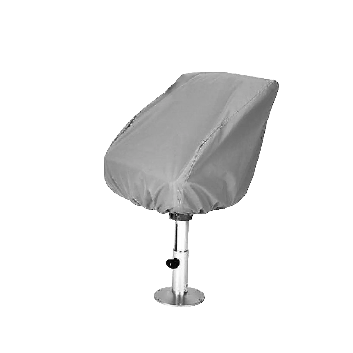 Heavy-duty SavvyCraft marine grade boat helmsman bucket seat cover in gray, designed for waterproof weather protection