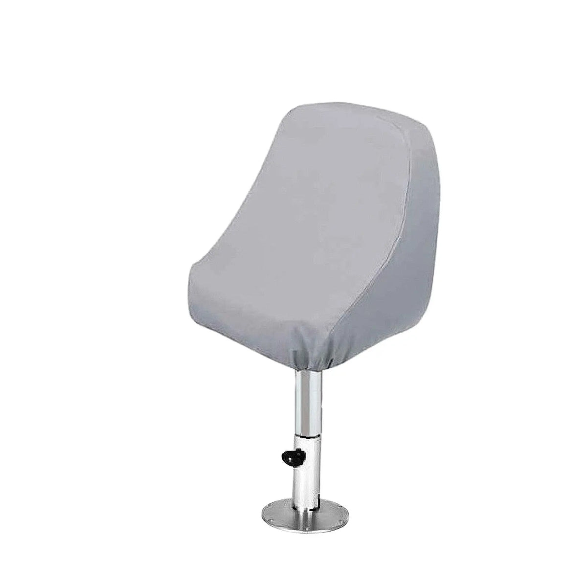 Heavy-duty SavvyCraft marine grade boat captain's chair cover in gray, designed for waterproof weather protection