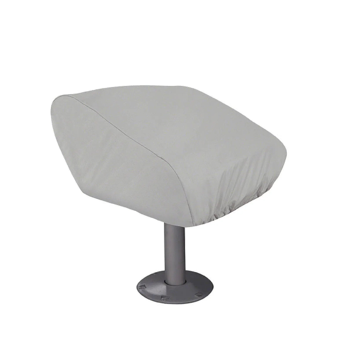 Heavy-duty SavvyCraft marine grade folding boat seat cover in gray, designed for waterproof weather protection