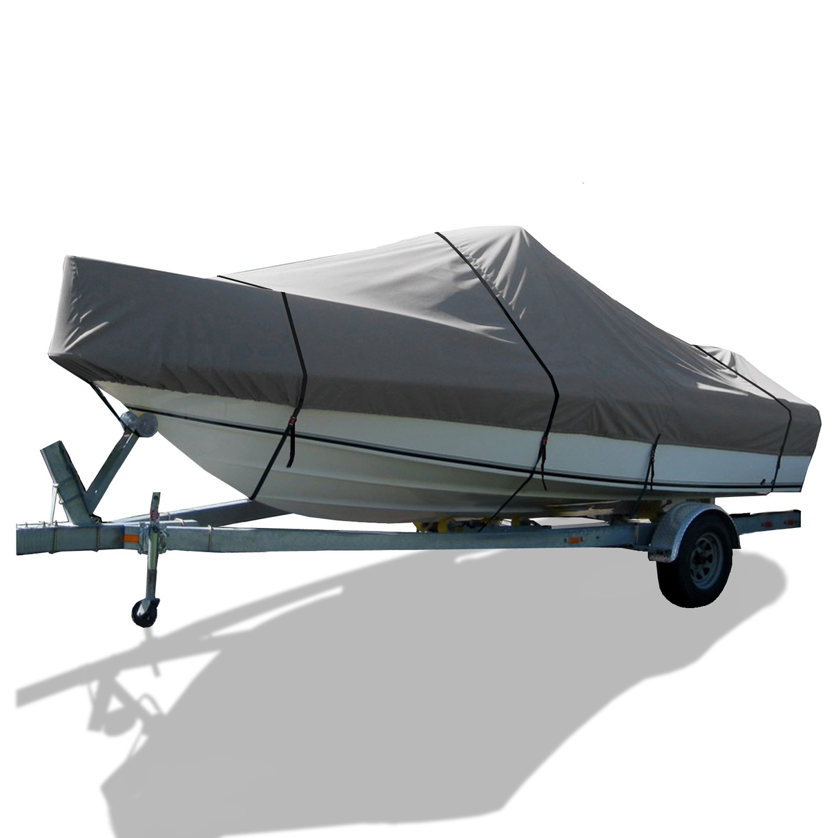 SavvyCraft® Trailerable Center Console Boat Cover Whaler Style Fishing Skiff Boats, Tri-Hull Flat Front Center Console Boats, Compartible for Boston Whaler, Carolina Skiff, Mako Pro Skiff