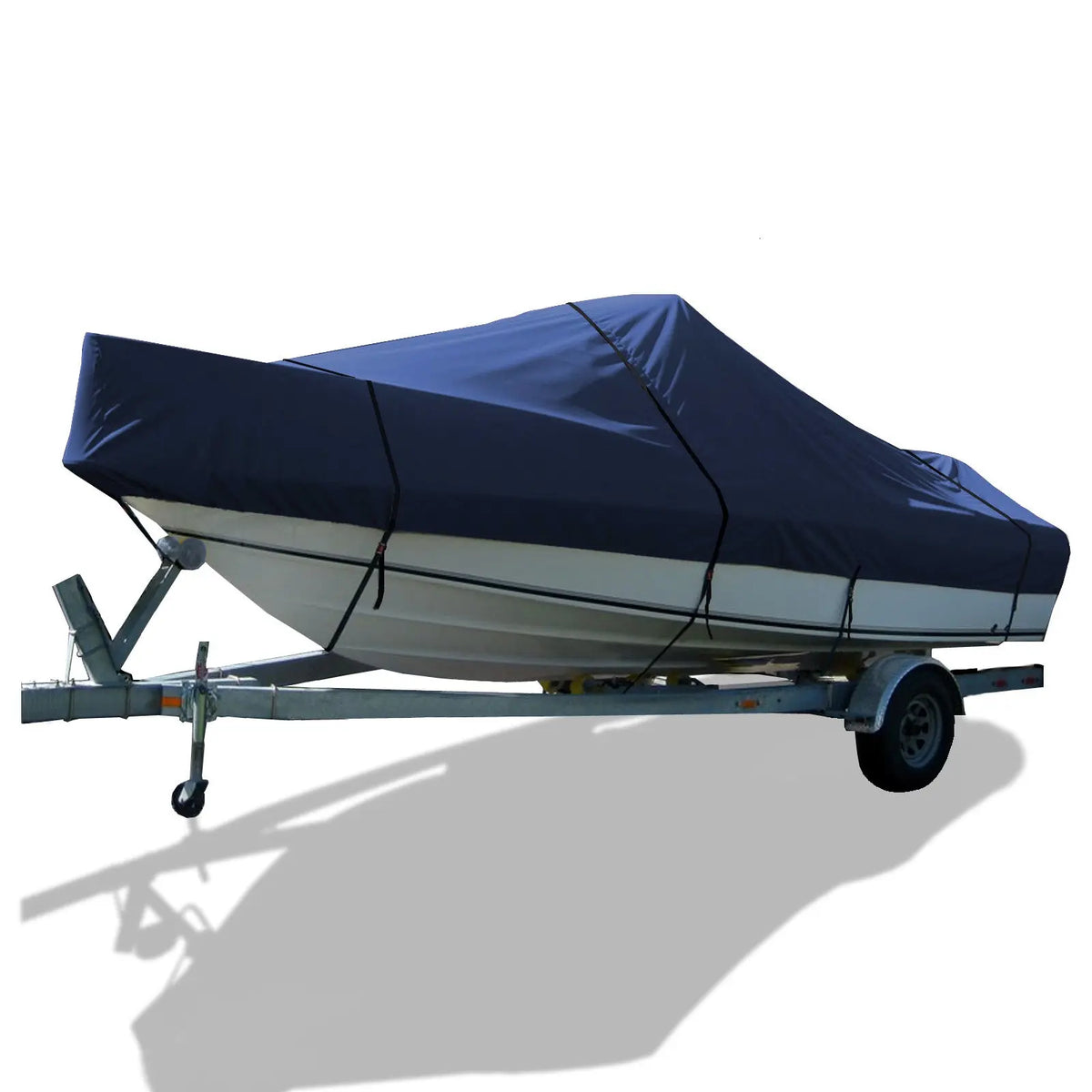 SavvyCraft® Trailerable Center Console Boat Cover Whaler Style Fishing Skiff Boats, Tri-Hull Flat Front Center Console Boats, Compartible for Boston Whaler, Carolina Skiff, Mako Pro Skiff SAVVYCRAFT