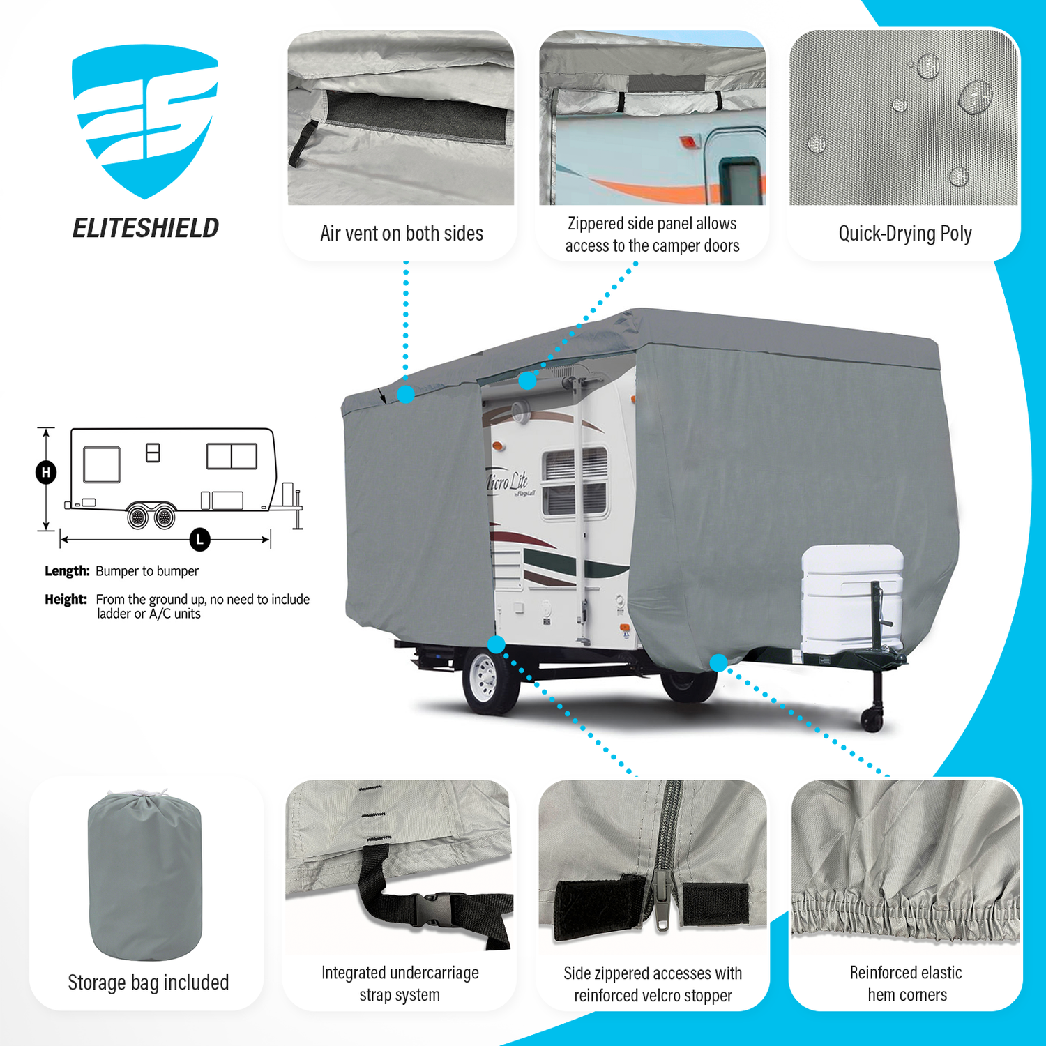 Elite Premium Travel Trailer Camper Covers