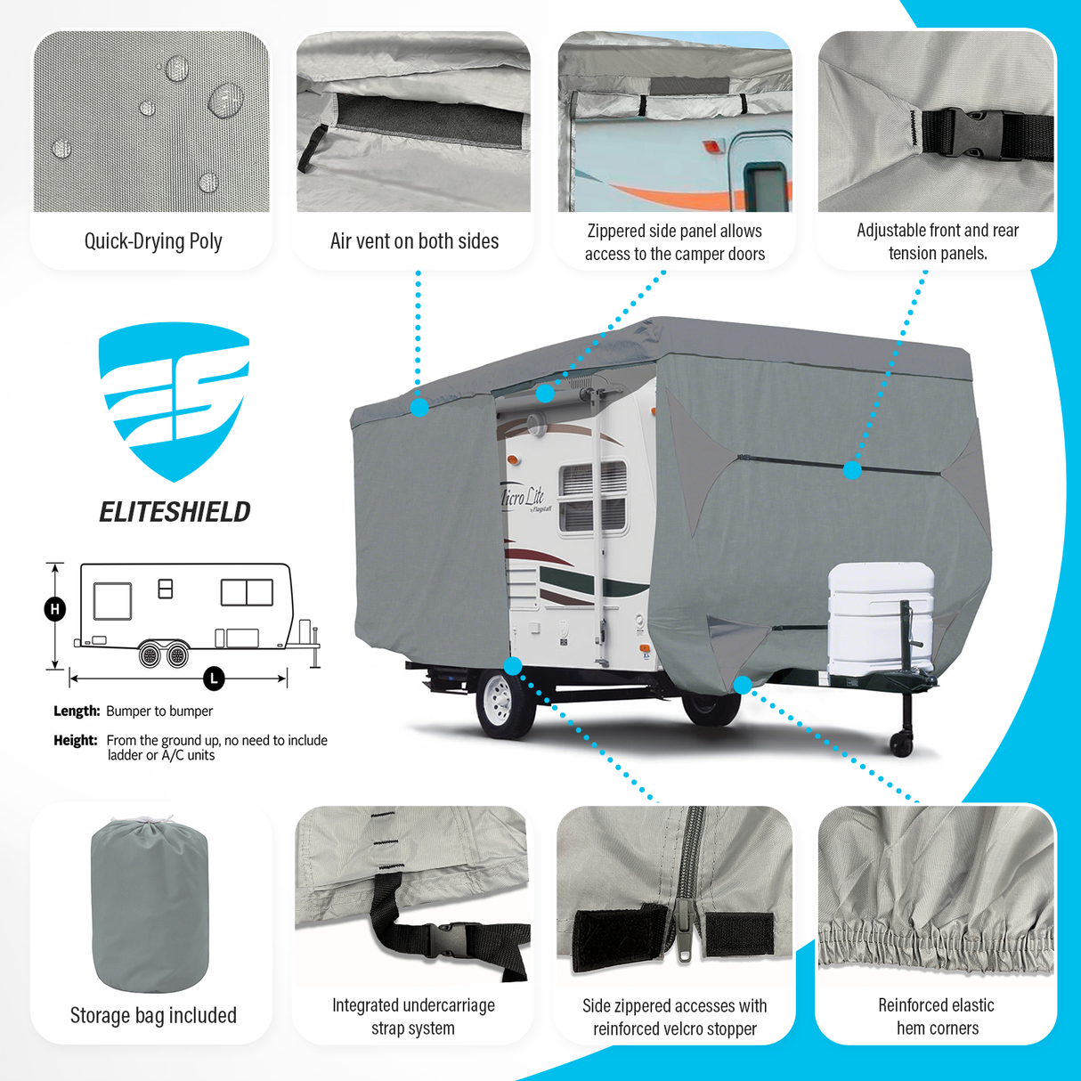 Elite Premium Travel Trailer Camper Covers