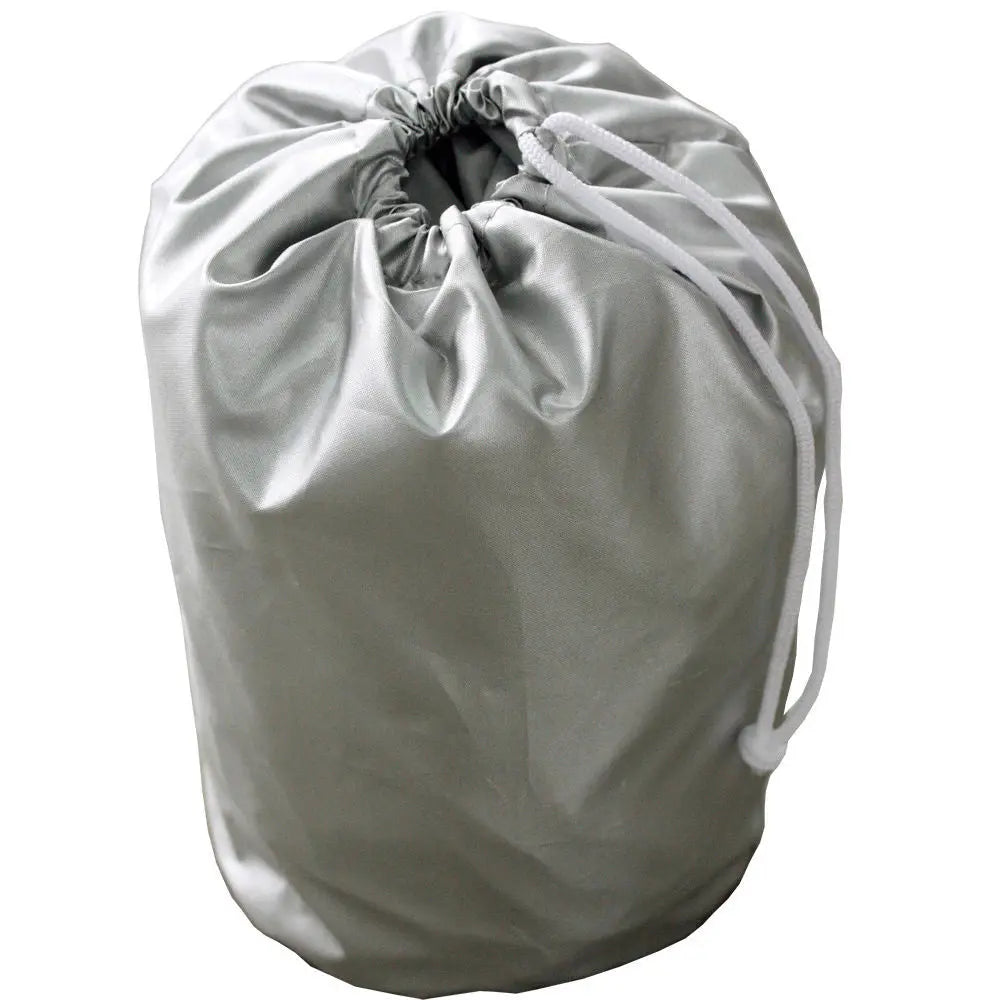 Handy storage bag to store the cover when cover is not in use; durable steel cable lock and antenna patch kit also included.