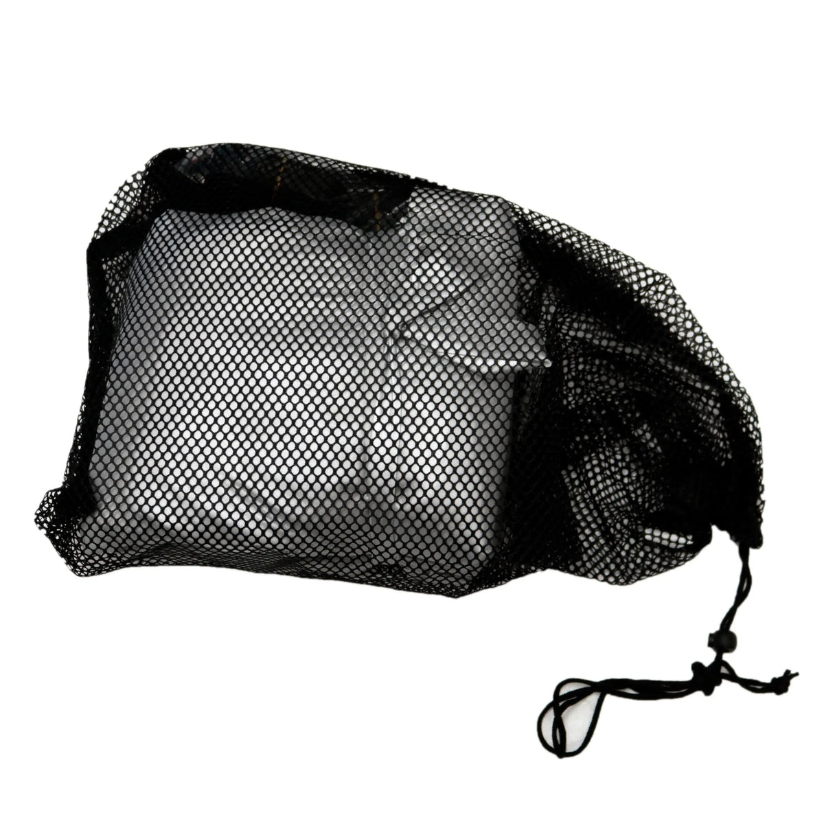 Compact mesh storage bag for SAVVYCRAFT pond boat cover keeps cover ventilated and organized when not in use