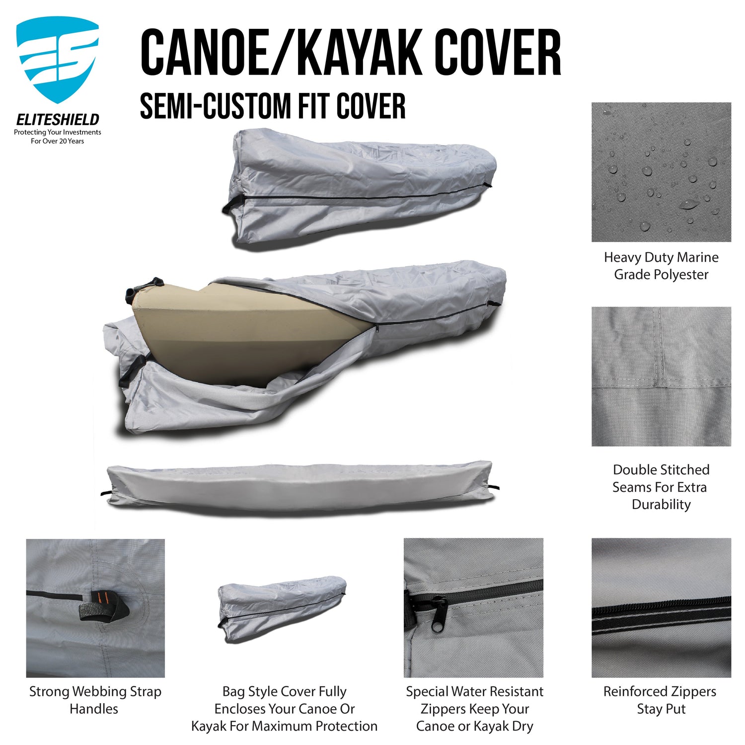 SAVVYCRAFT Waterproof Canoe and Kayak Cover