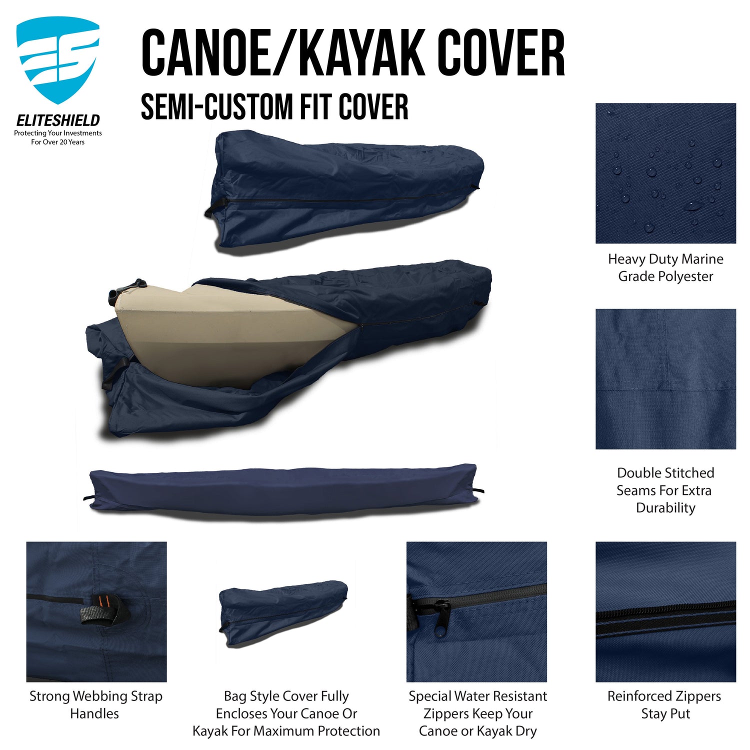 SAVVYCRAFT Waterproof Canoe and Kayak Cover