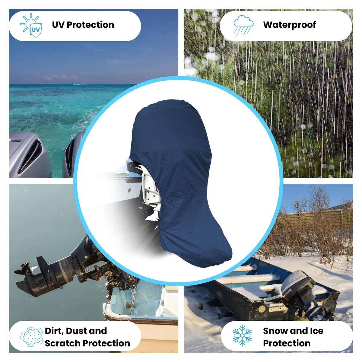 SavvyCraft® Boat Engine Full Outboard Motor Cover SAVVYCRAFT
