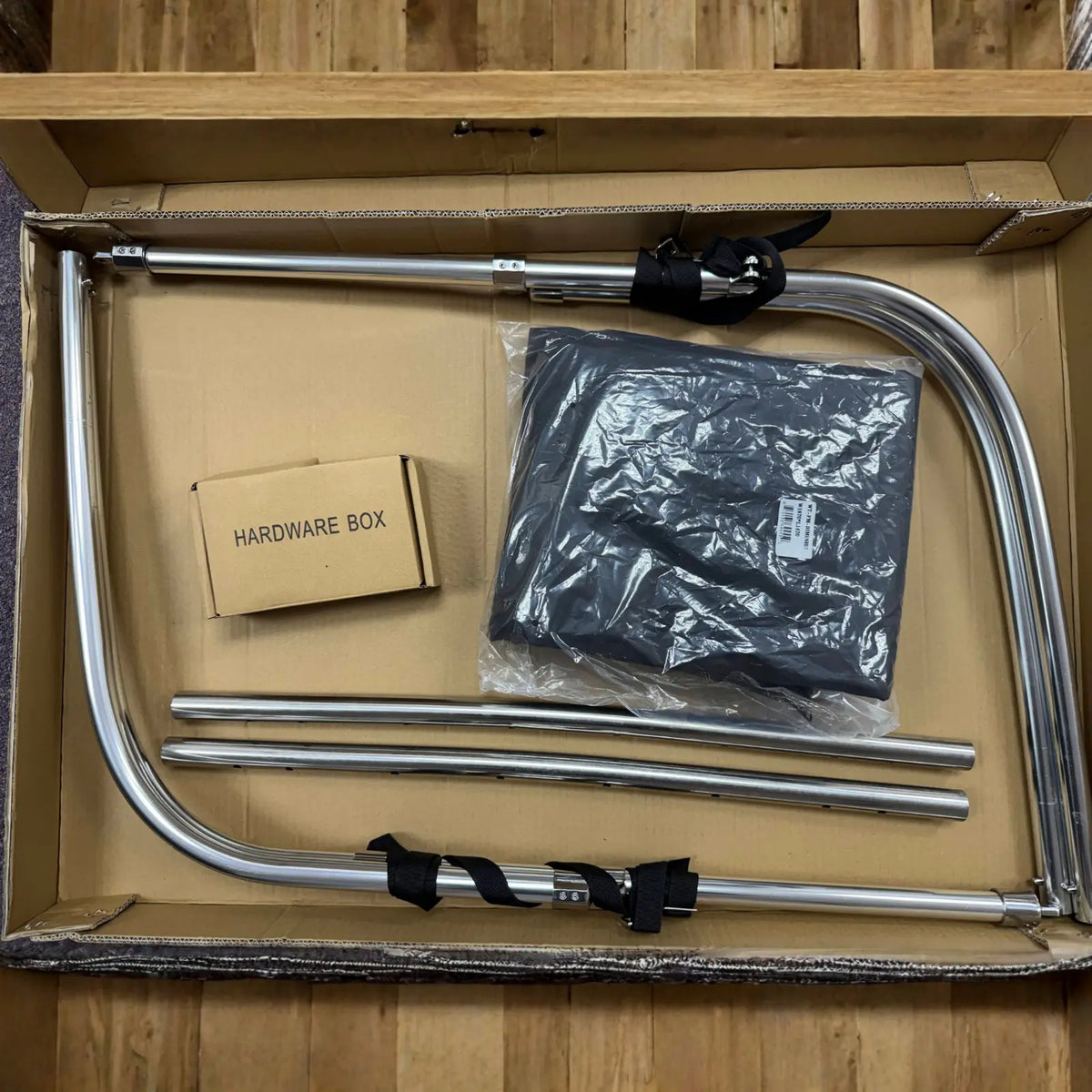 Heavy Duty Wakeboard Bimini Set Front Mounted 600D Polyester Shade - Aluminum Metal Frames SAVVYCRAFT