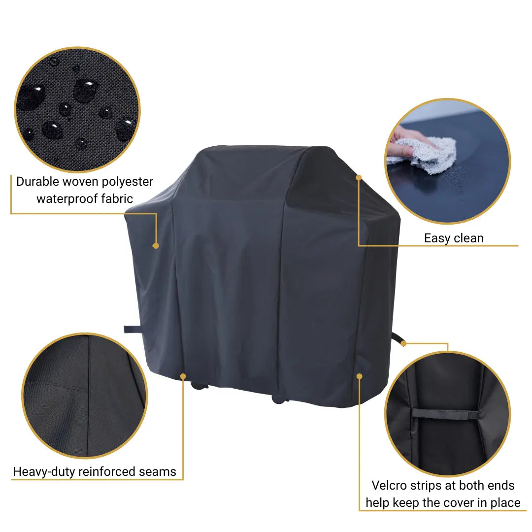 Savvycraft Premium HD Polyester Grill BBQ Covers 6 Sizes Black SAVVYCRAFT