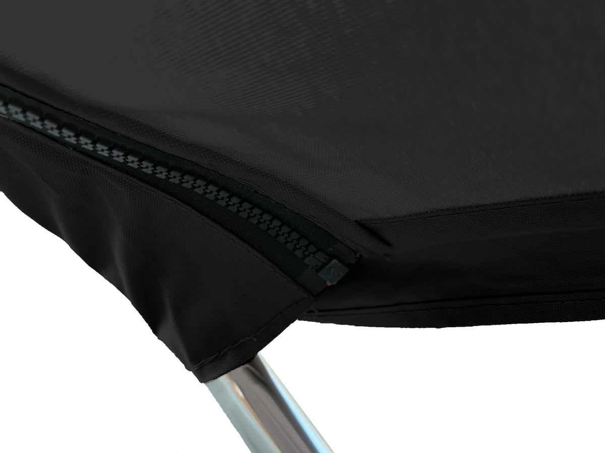 Bimini top canvas with zipper pocket for easy install and removal, made of durable marine polyester with bound hems.