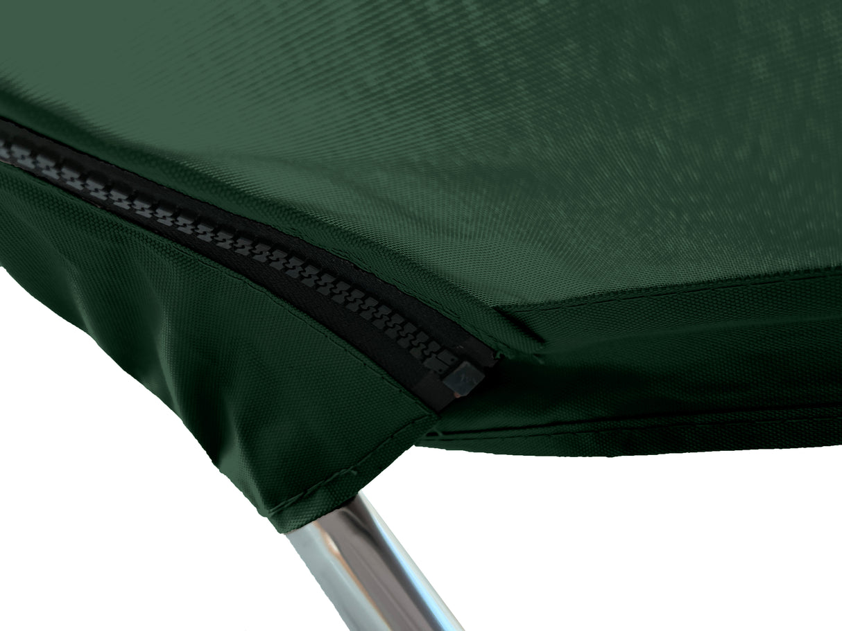 Bimini top canvas with zipper pocket for easy install and removal, made of durable marine polyester with bound hems.
