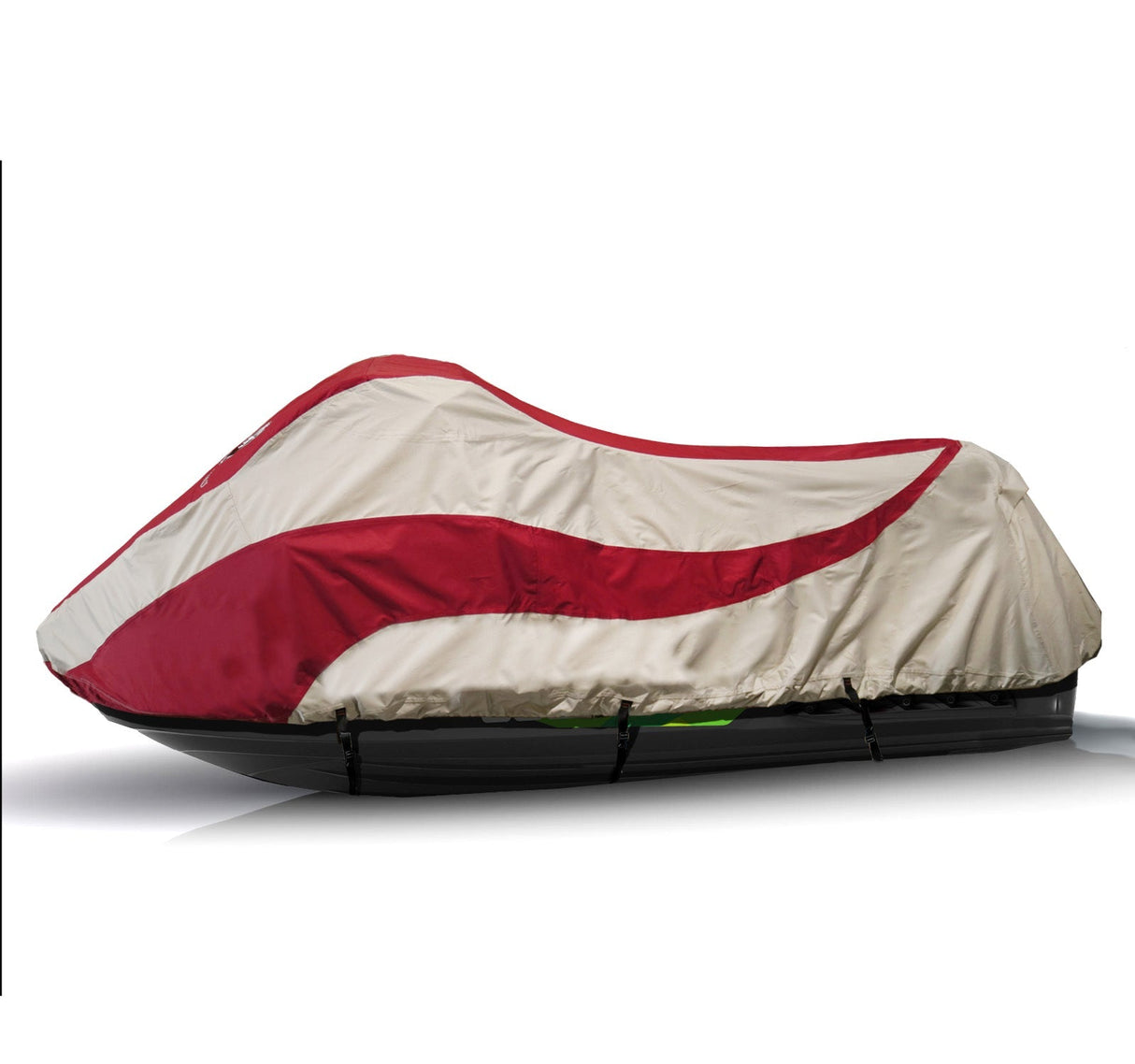 burgundy and gray two tone color jet ski cover side view