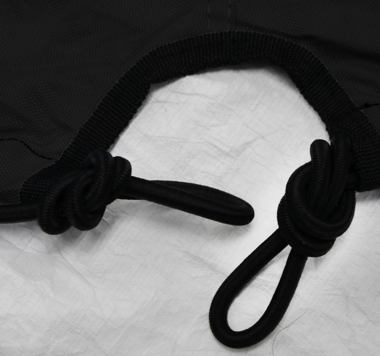 black and gray two tone color jet ski cover with front opening for trailer hitch