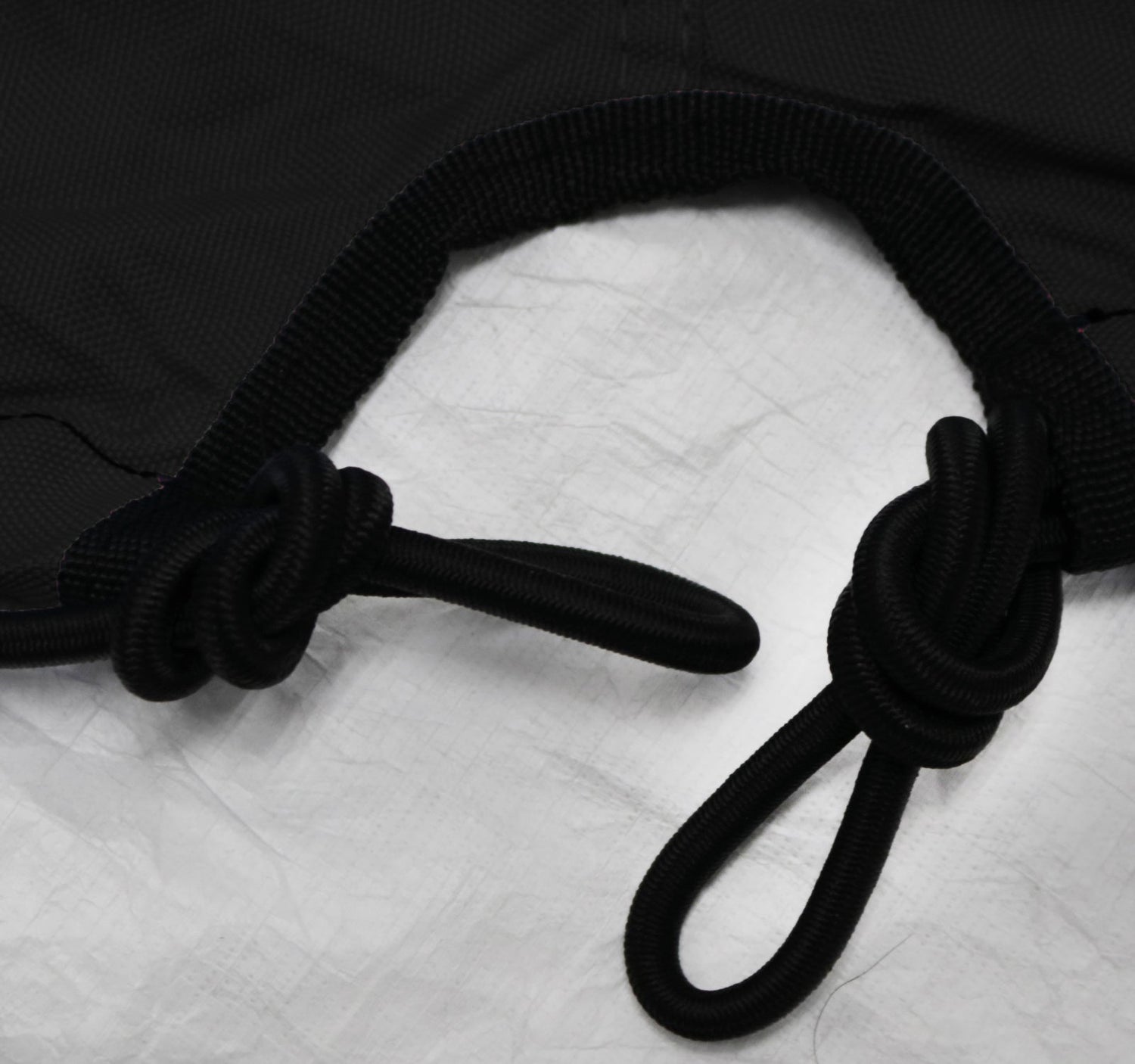 black and gray two tone color jet ski cover with front opening for trailer hitch