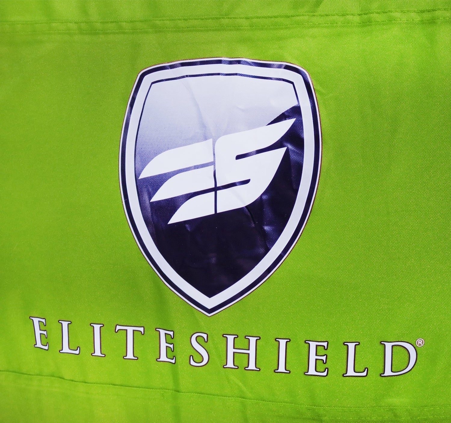 green and gray two tone color jet ski cover with ELITESHIELD logo