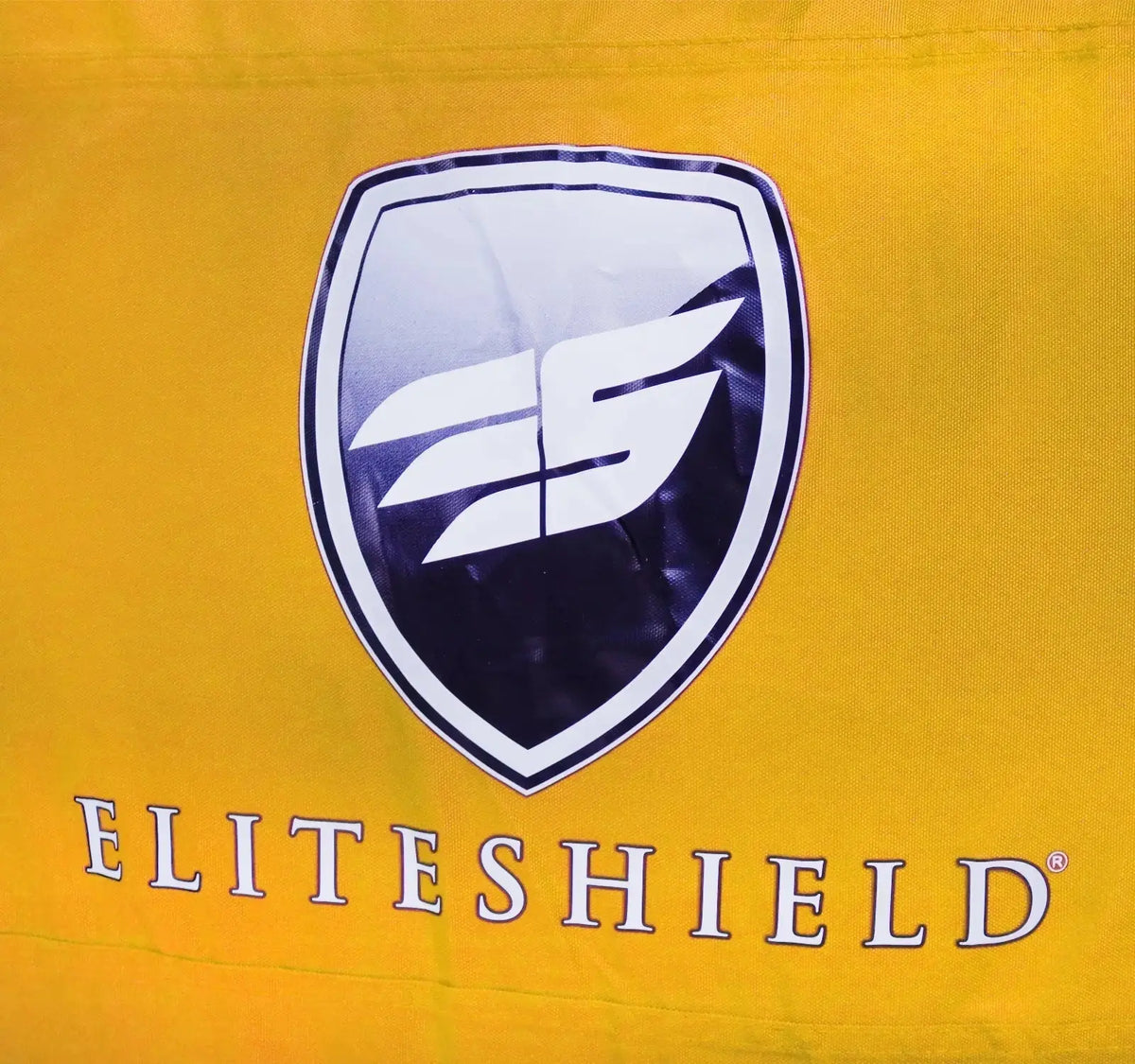 yellow and gray two tone color jet ski cover with ELITESHIELD logo