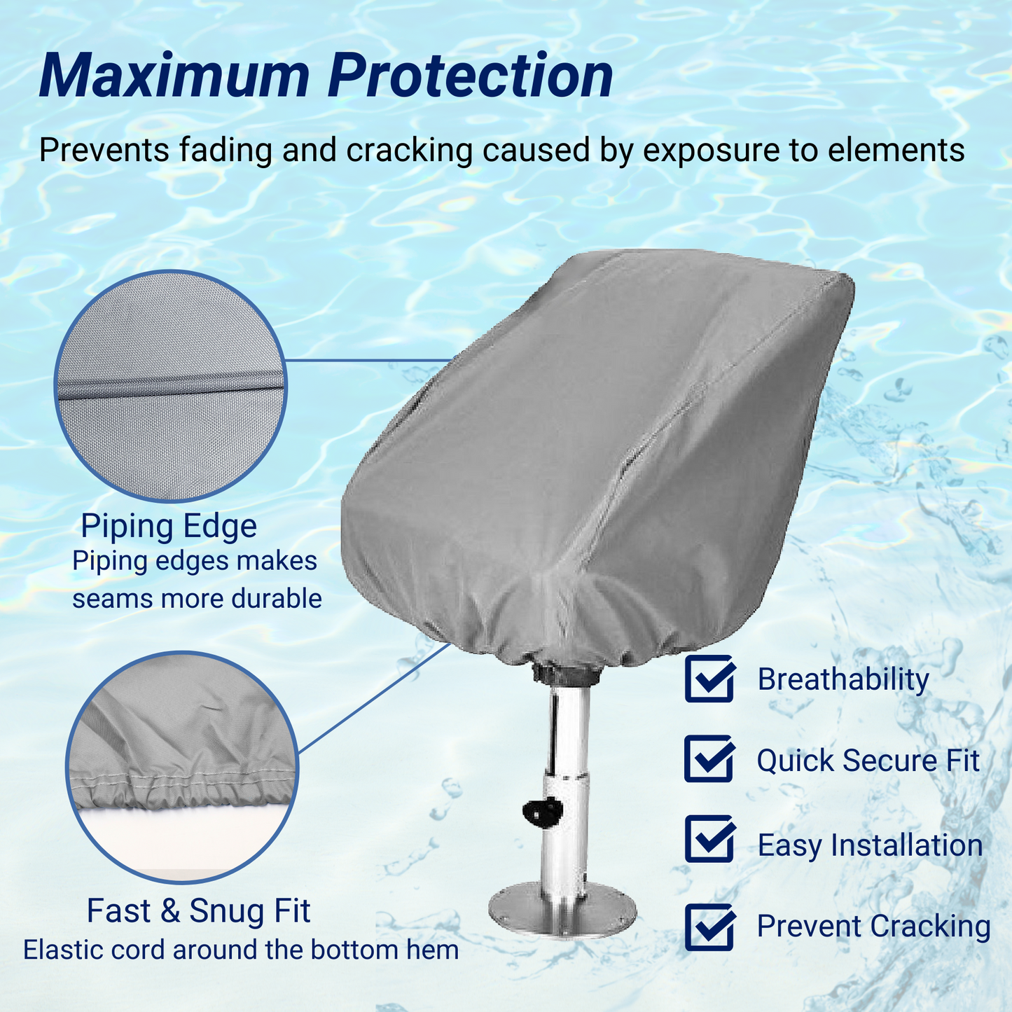 Savvycraft Waterproof Helmsman Bucket Seat Cover