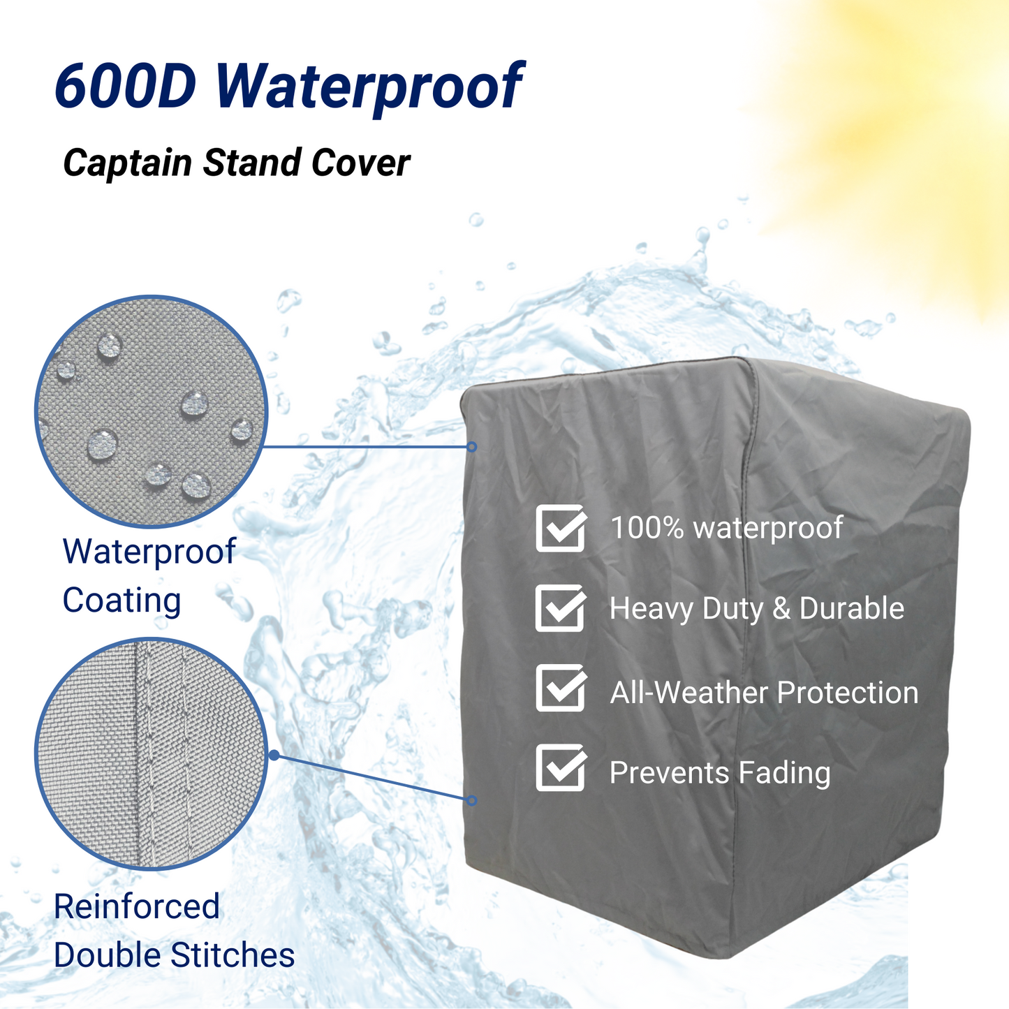 Savvycraft Waterproof Pontoon Boat Captain Stand Cover