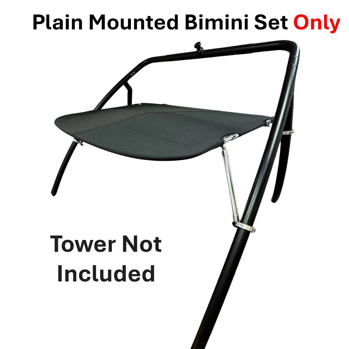 Heavy Duty Wakeboard Bimini Set Plain Mounted Acrylic Canvas Shade - Aluminum & Stainless Steel SAVVYCRAFT