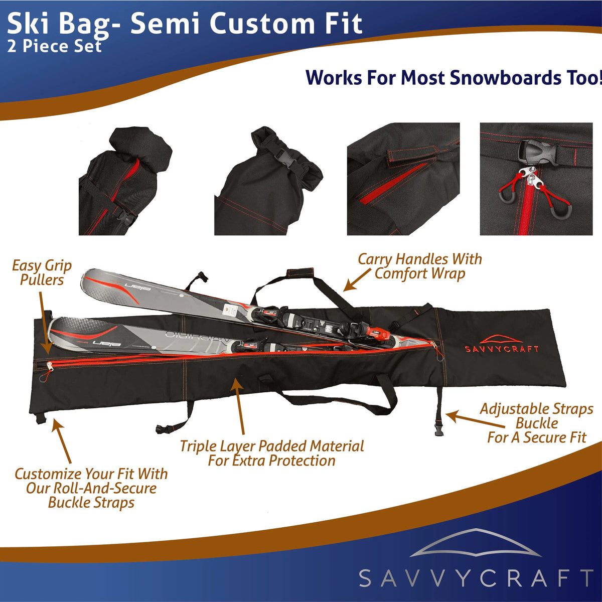 SavvyCraft® Padded Ski bag and Boot Bag Combo SAVVYCRAFT