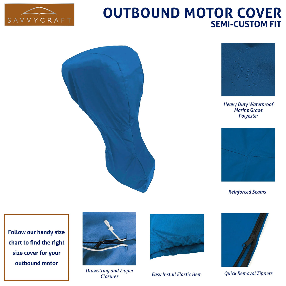 SavvyCraft® Boat Engine Full Outboard Motor Cover SAVVYCRAFT