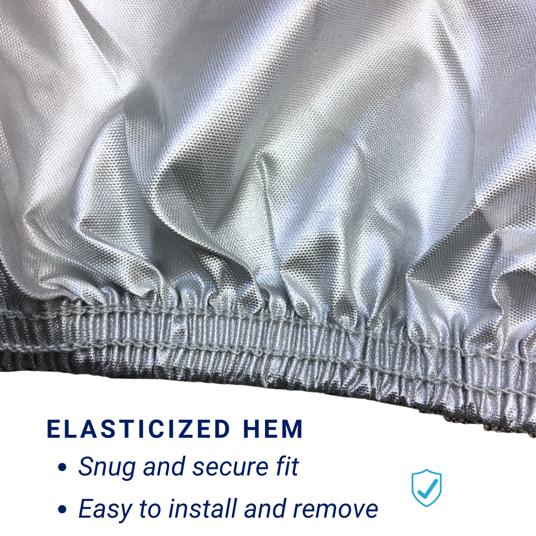 Front and rear elastic hems provide a snug and tight fit; easy to install and remove