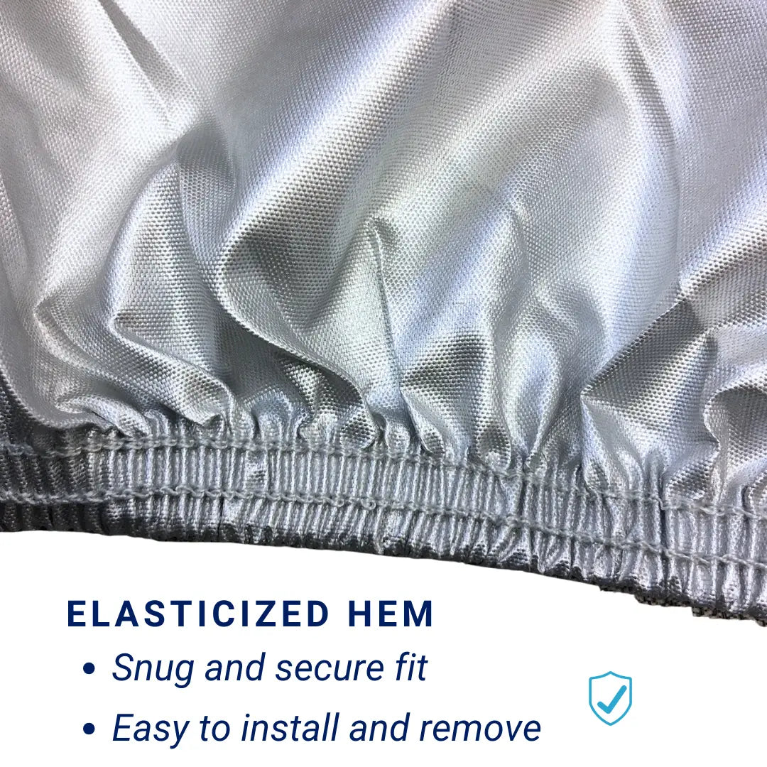 Front and rear elastic hems provide a snug and tight fit; easy to install and remove