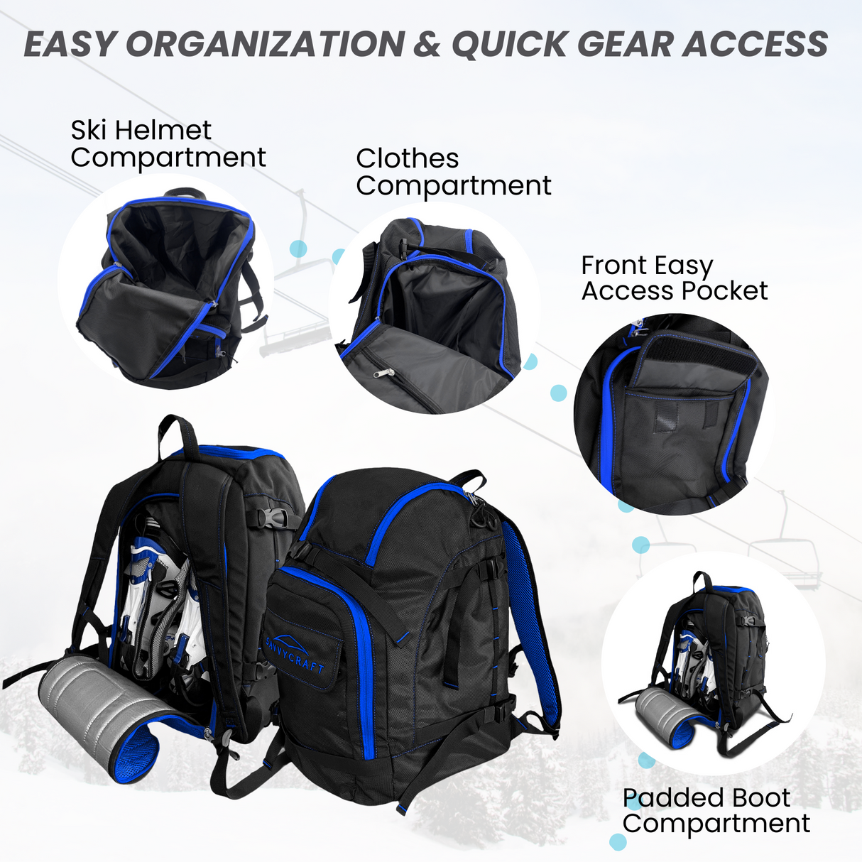 SavvyCraft® Ski Boot Bag Snowboard Boot Bag