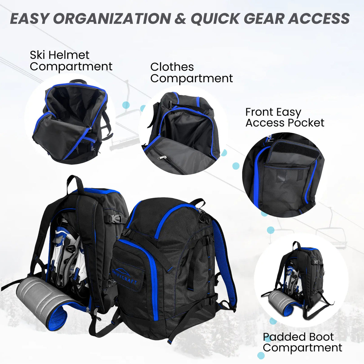 SavvyCraft® Ski Boot Bag Snowboard Boot Bag SAVVYCRAFT