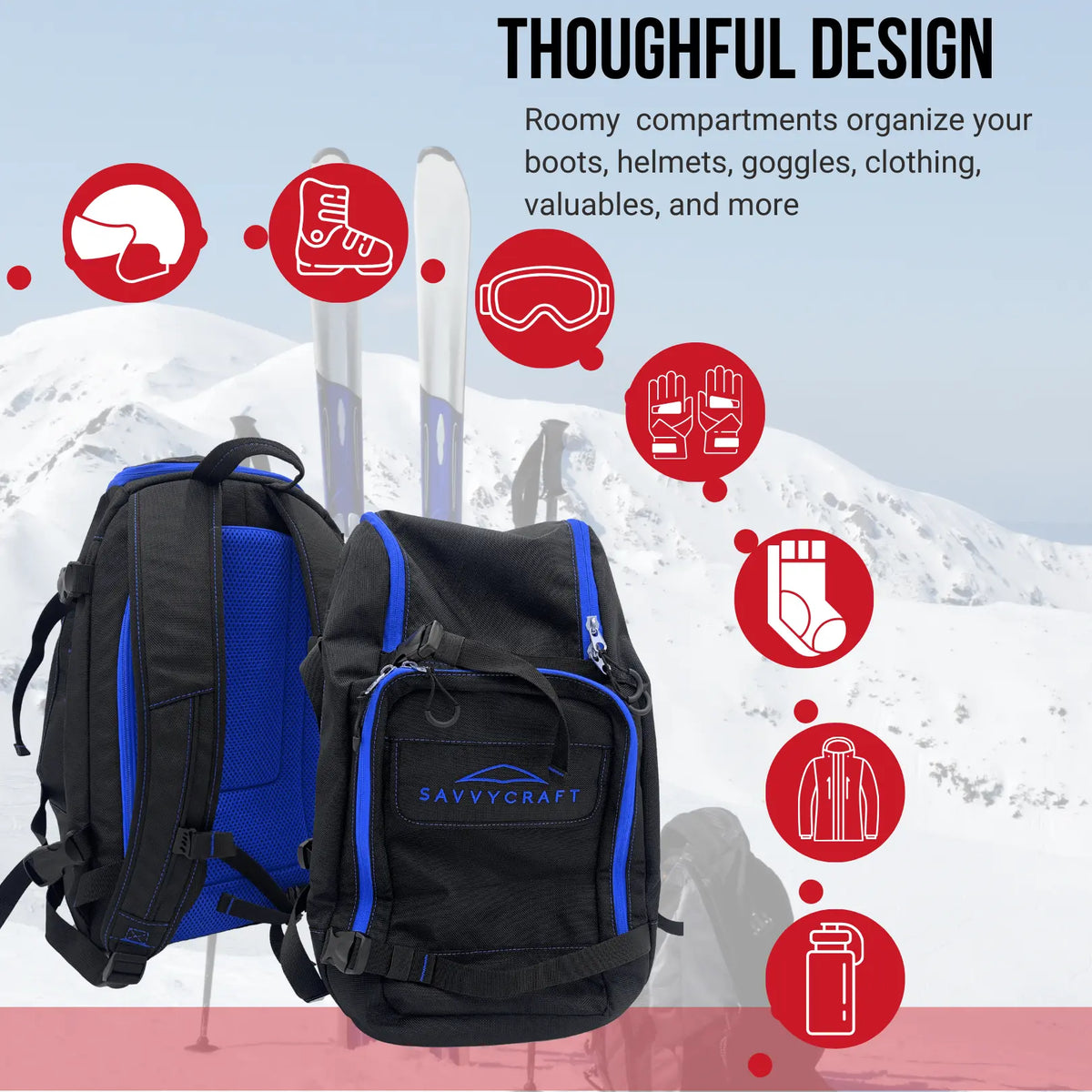SavvyCraft® Ski Boot Bag Snowboard Boot Bag SAVVYCRAFT