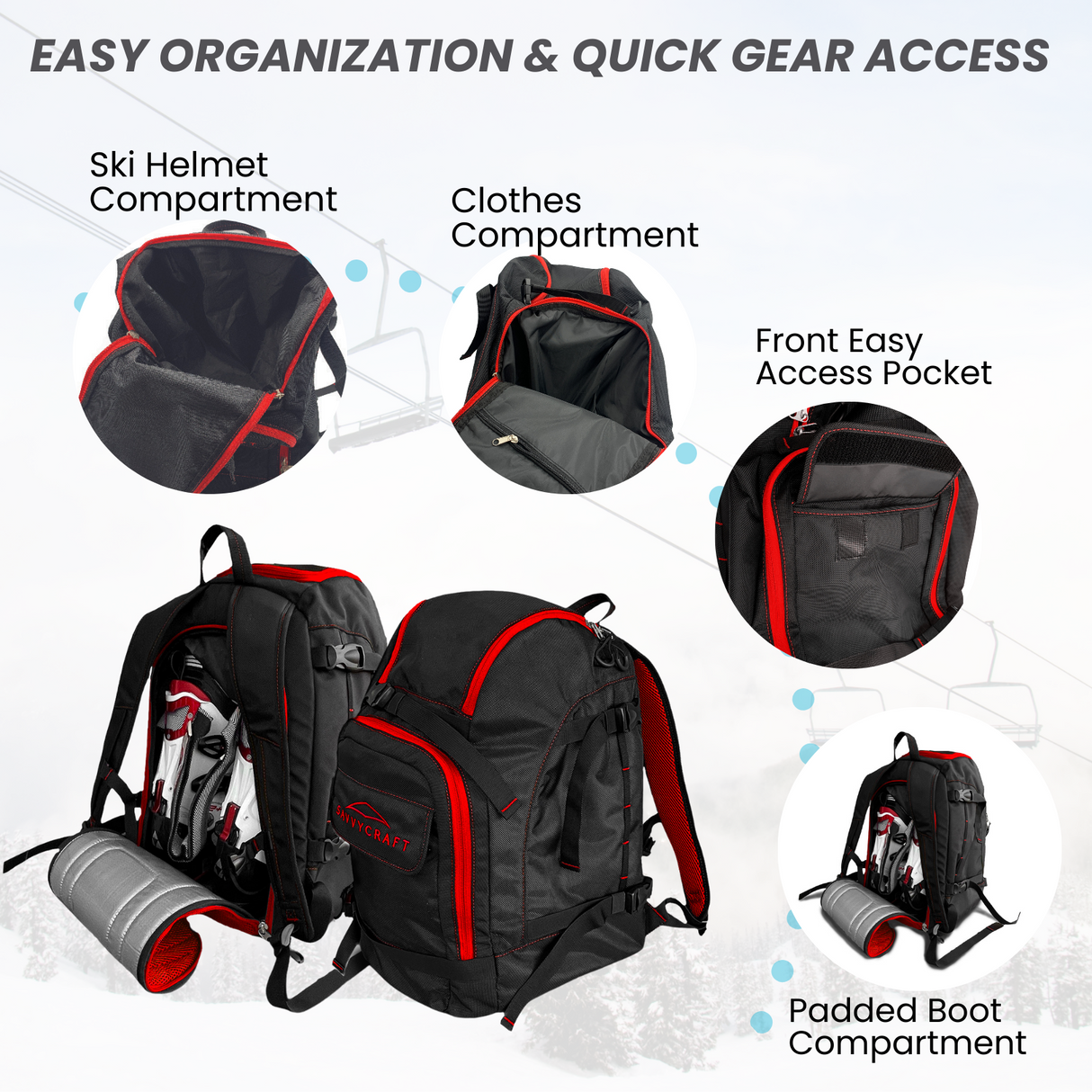 SavvyCraft® Ski Boot Bag Snowboard Boot Bag