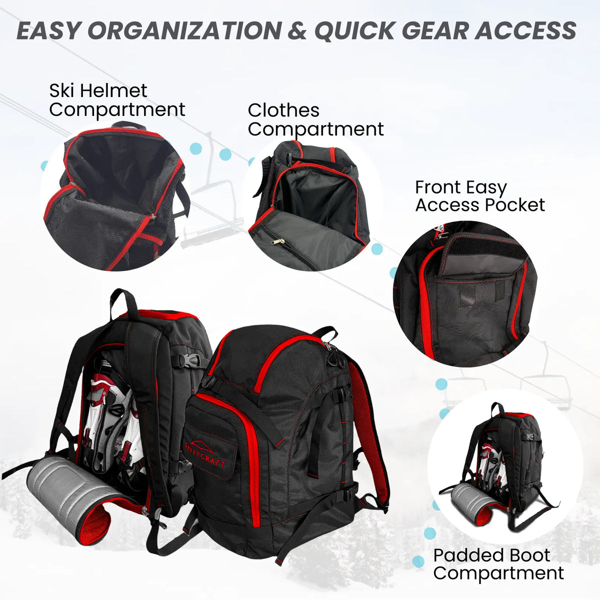 SavvyCraft® Ski Boot Bag Snowboard Boot Bag SAVVYCRAFT