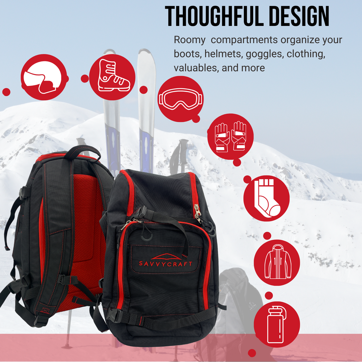 SavvyCraft® Ski Boot Bag Snowboard Boot Bag