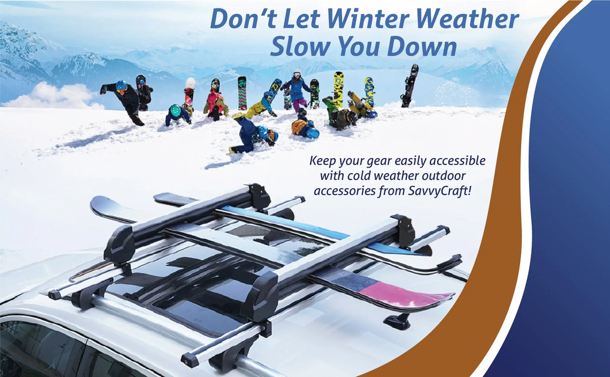 SavvyCraft® Ski and Snowboard Rack for Car Roof Rack SAVVYCRAFT