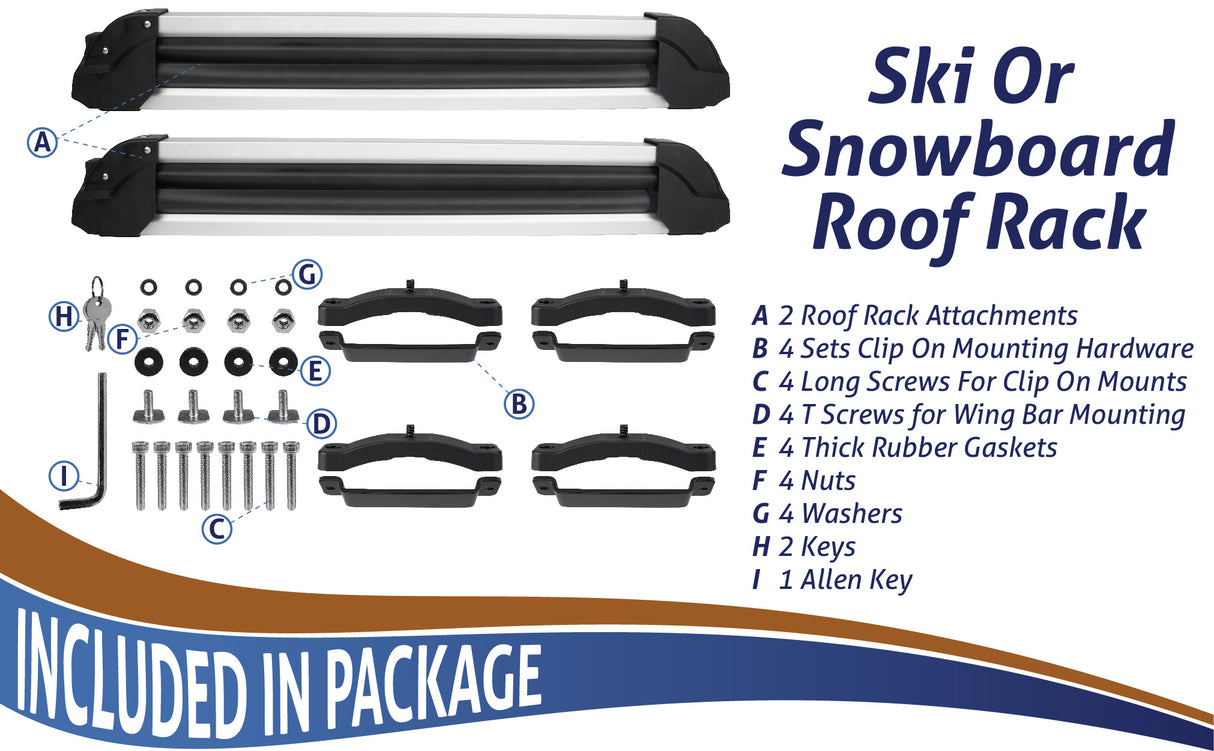 SavvyCraft® Ski and Snowboard Rack for Car Roof Rack