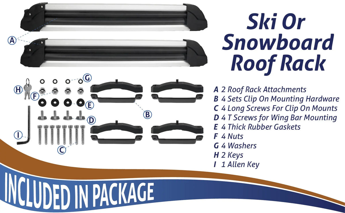 SavvyCraft® Ski and Snowboard Rack for Car Roof Rack SAVVYCRAFT